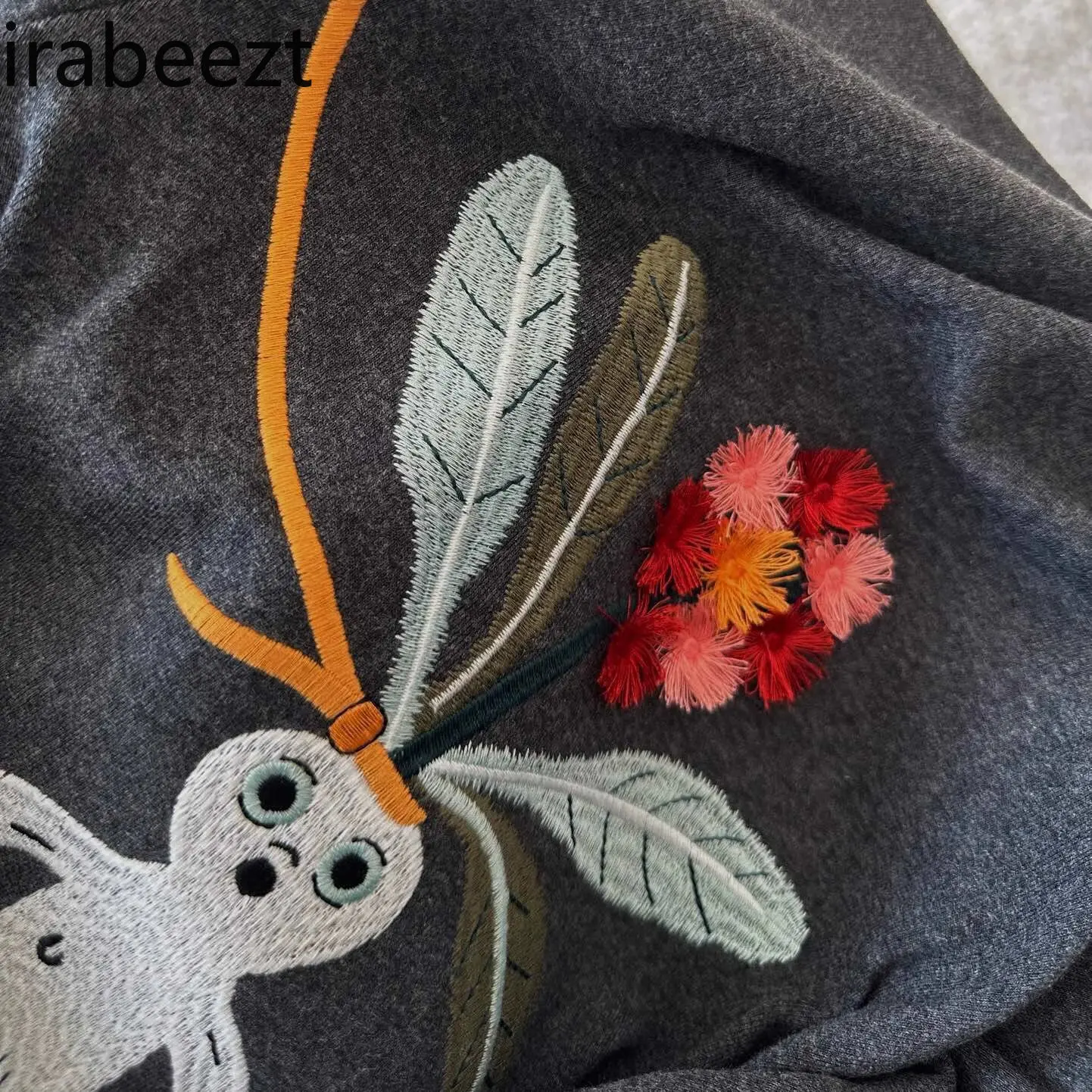 Loose T-shirt Women Tops With Embroidered Floral Cartoon Tee Casual Tshirt Oversize Women Clothes
