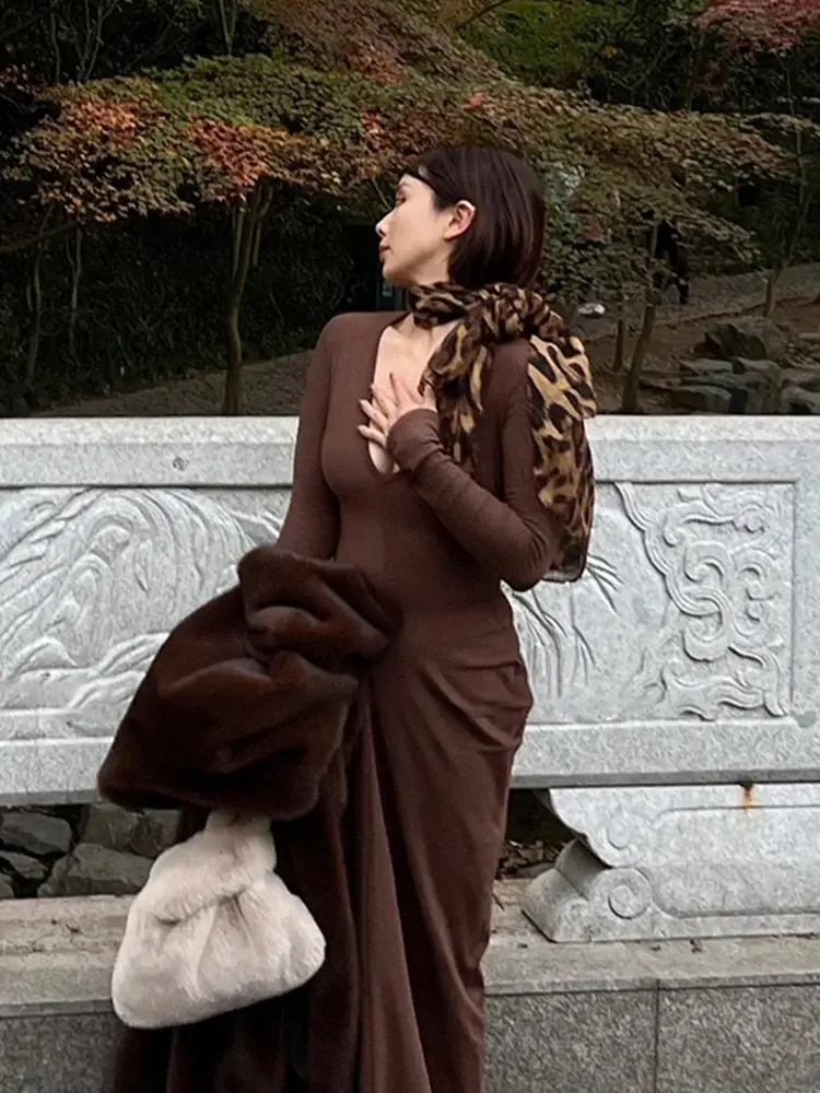 American Retro Spice Style Leopard Print Luxury Women's Senior Sense Long Silk Sexy Fulares Mujer De Para Boda Silk Scarf