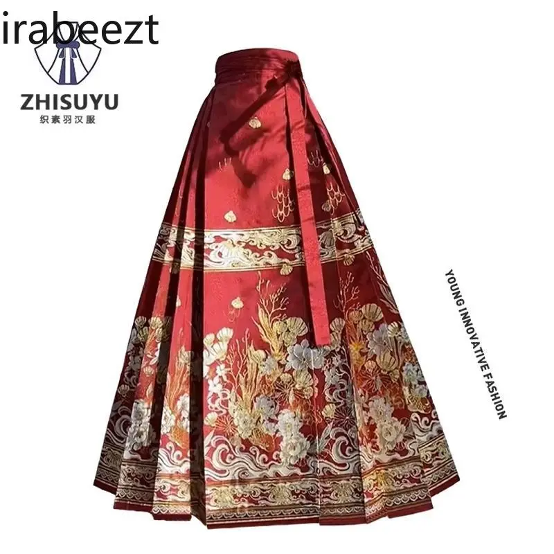Luxury Improved Hanfu New Chinese Embroidery Blouse National Style Horse Skirt Suit Traditional Chinese Clothing for Women