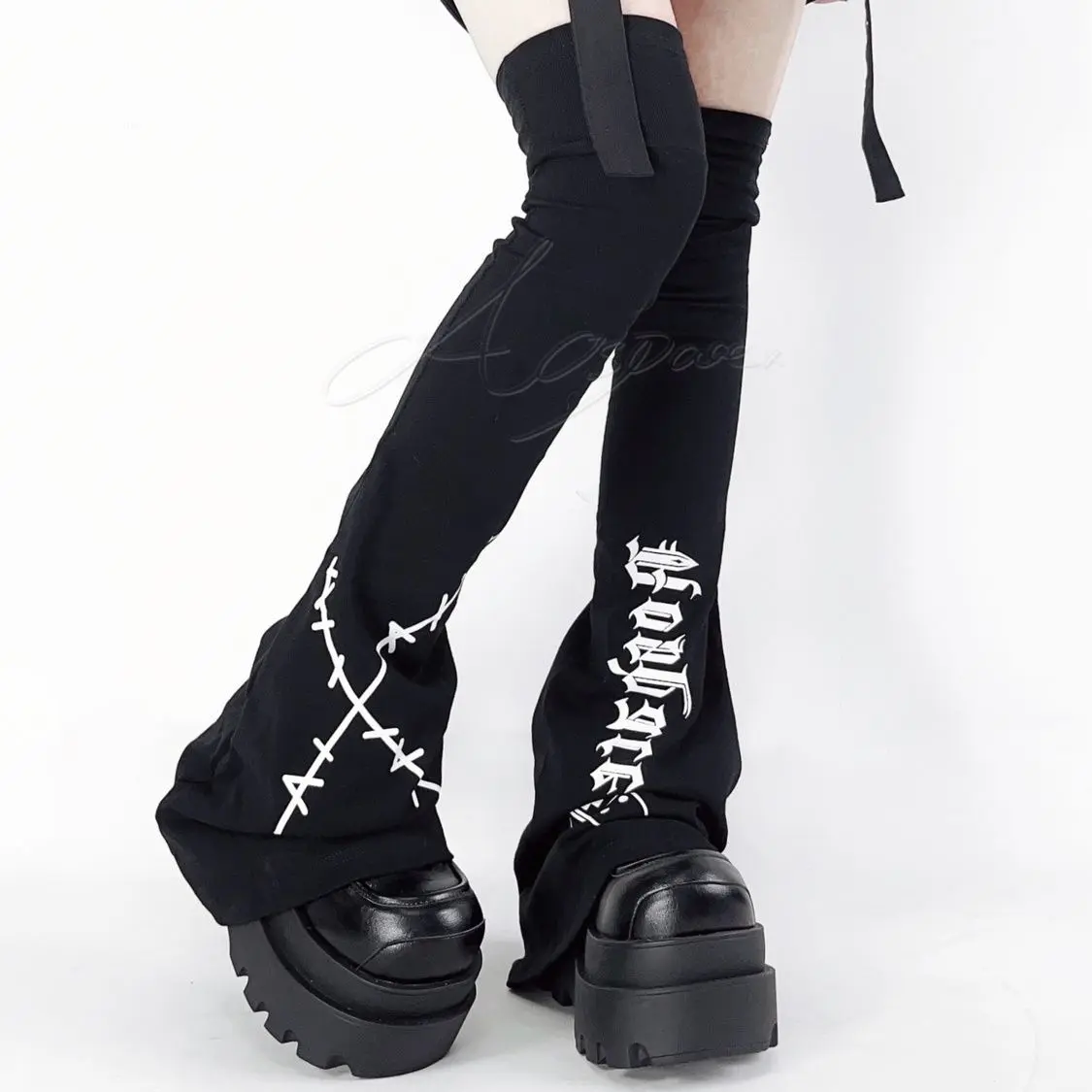 Summer Japanese Homemade Printed Subculture Over The Knee Pile Horn Tall Tube Slimming Pile Student Spice Leg Warmers