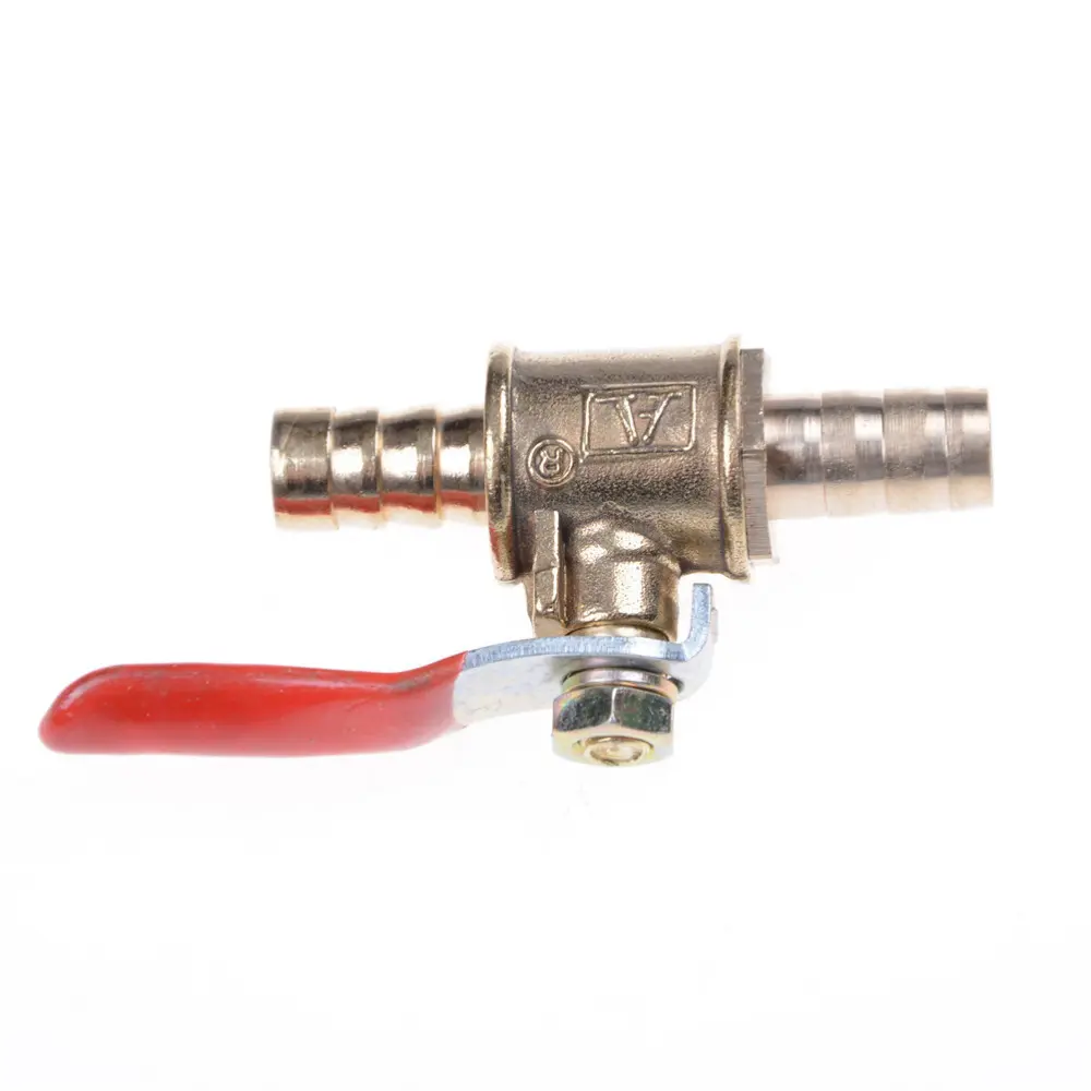 1/4 Hose Barb 6/8/10mm Inline Brass Water Oil Air Gas Fuel Line Shutoff Ball Valve Pipe Fittings