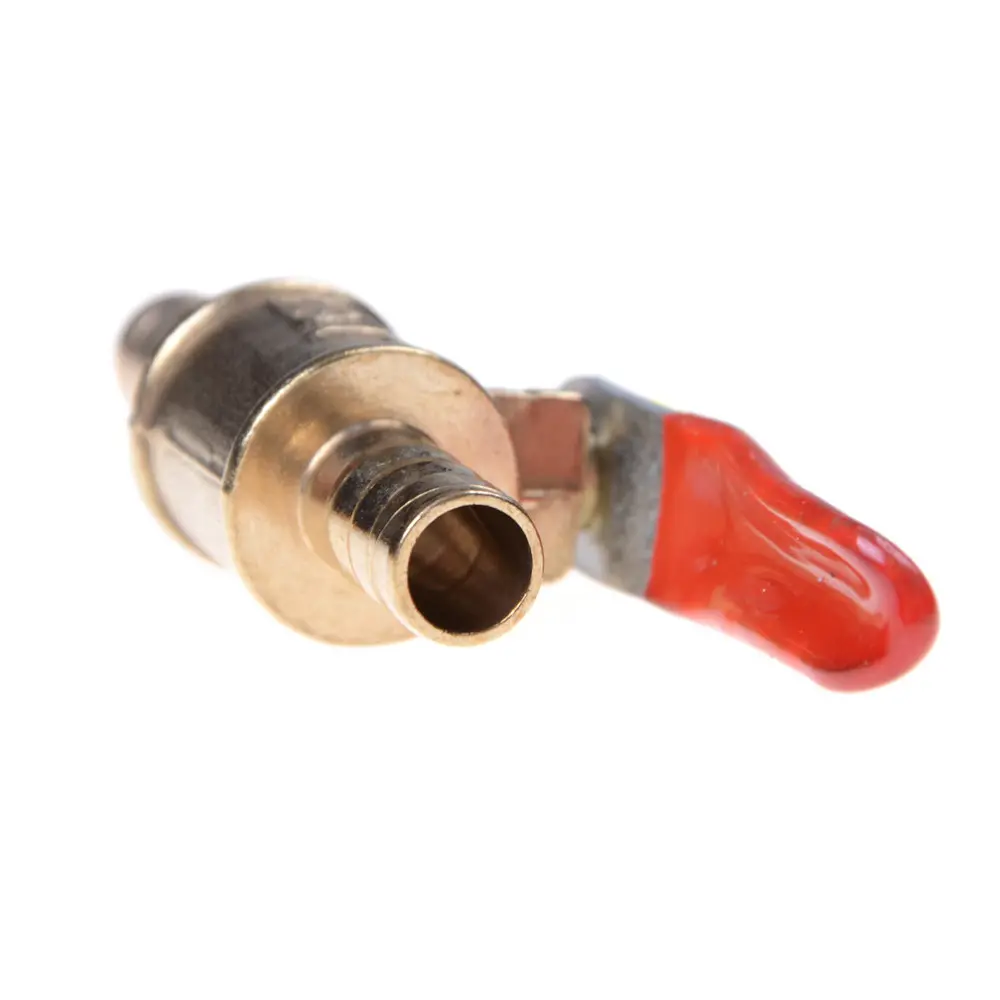 1/4 Hose Barb 6/8/10mm Inline Brass Water Oil Air Gas Fuel Line Shutoff Ball Valve Pipe Fittings