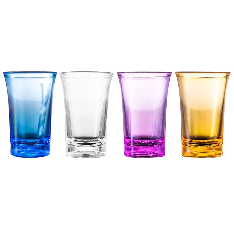 6 PCS Shot Glass Plastic Spirits Cup Party Bar Club Drinking Tool Wedding Wine Glasses Cocktail Pint Bullet Vodka Cups