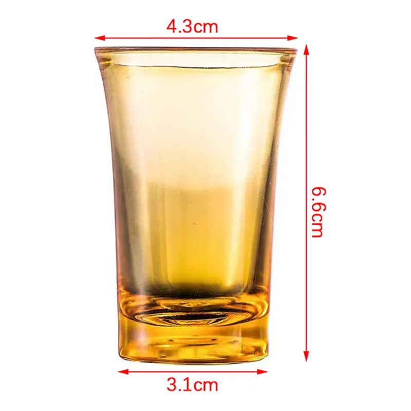 6 PCS Shot Glass Plastic Spirits Cup Party Bar Club Drinking Tool Wedding Wine Glasses Cocktail Pint Bullet Vodka Cups