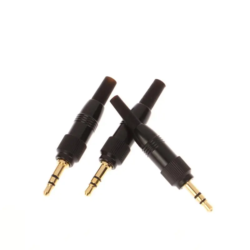 Black 3/3.7/4.5mm Stereo Screw Audio Lock Connector For   D11/V1/P03 Microphone Spare Plug