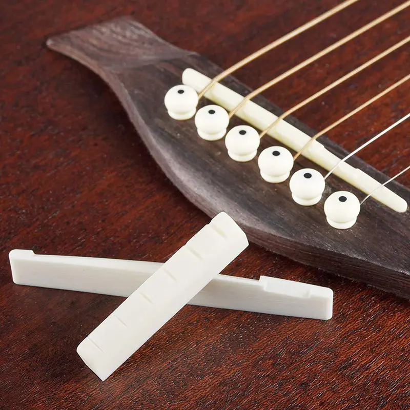 1 Set Guitar Bone Bridge Pins Saddle Nut Ivory Acoustic Pin Cattle lp Tailpiece Tremolo