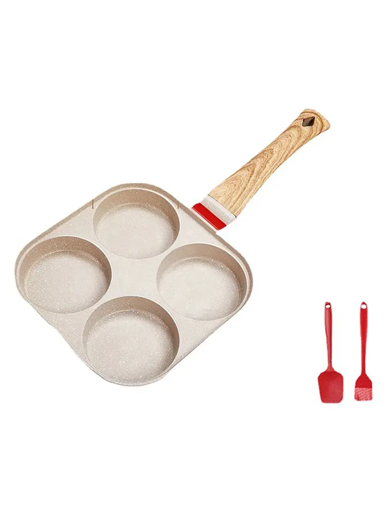 1 Pc Thickened 4 Holes Omelette Pan Non-Stick Egg Grilled Steak Breakfast Making Cooking Eggs Ham