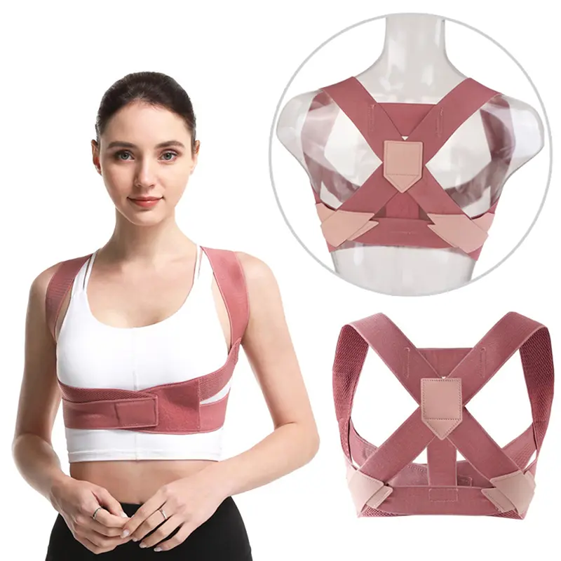 Women Adjustable Elastic Back Support Belt Chest Posture Corrector Shoulder Brace Body Shaper Corset Invisible