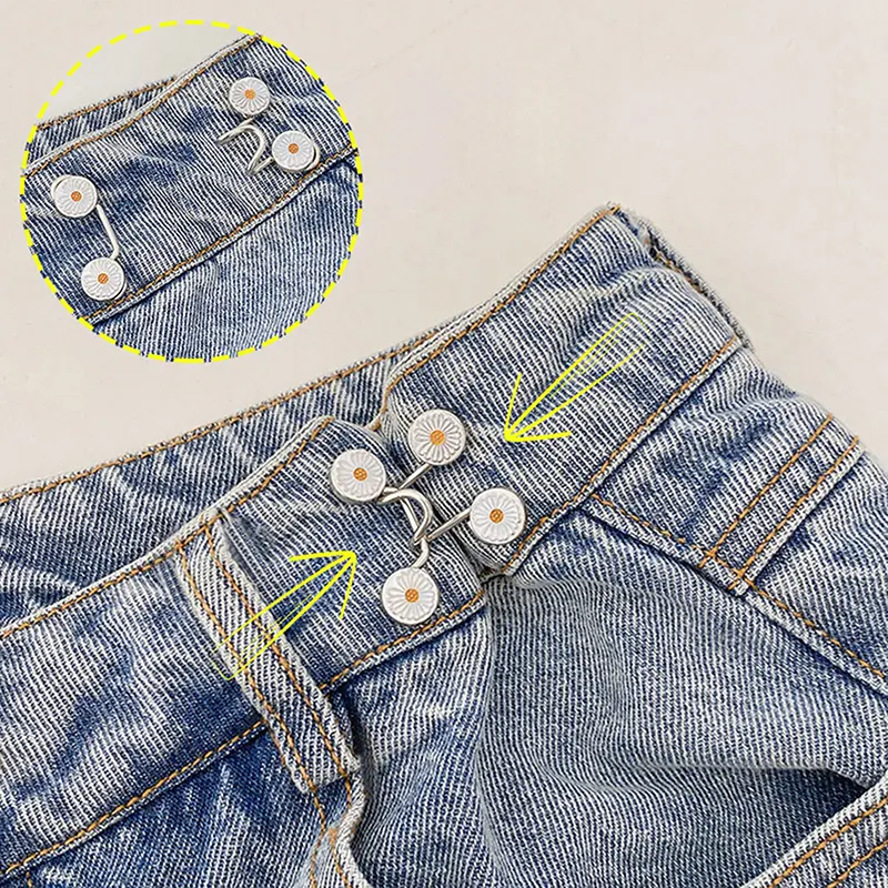Staple-free Waist Pin Removable Jeans Waistband Stretchable Large To Small Adjustable Metal Buckle Garment Accessories