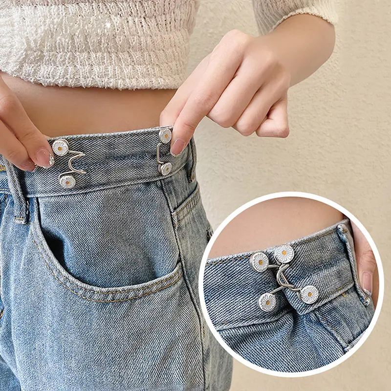 Staple-free Waist Pin Removable Jeans Waistband Stretchable Large To Small Adjustable Metal Buckle Garment Accessories