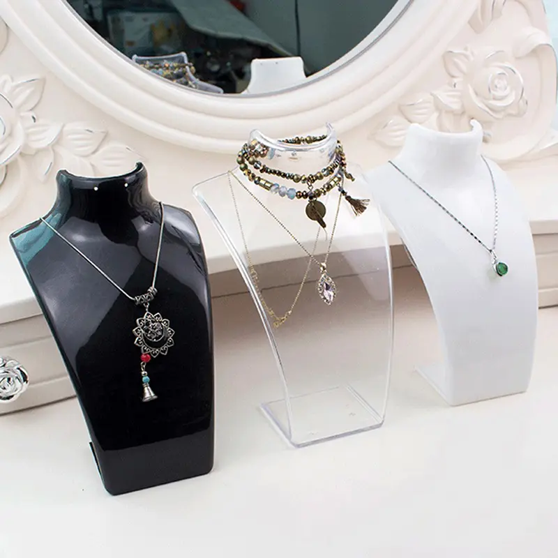 Mannequin Bust Jewelry Display Rack Necklace Holder Organizer For Ear Stud/Earrings Stand Chain