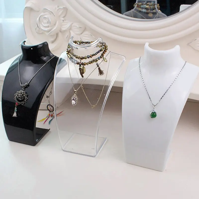 Mannequin Bust Jewelry Display Rack Necklace Holder Organizer For Ear Stud/Earrings Stand Chain