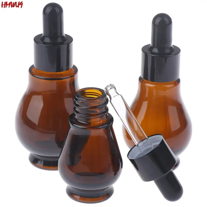 10/20/30/ml Amber Portable Glass Dropper Bottle Essential Oil Perfume Pipette Bottles Refillable Empty Container NEW