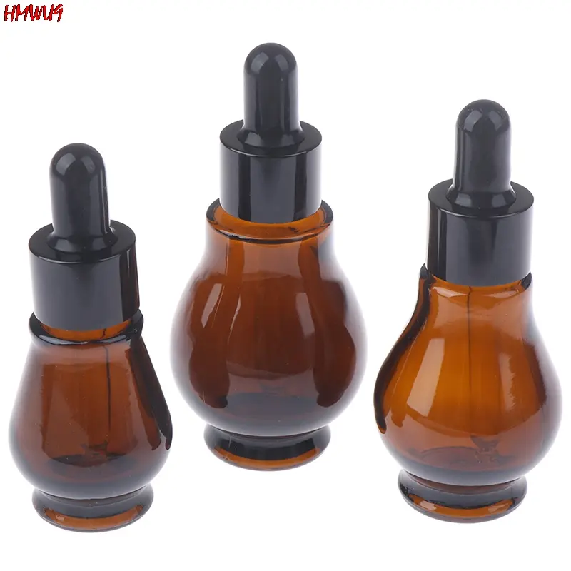 10/20/30/ml Amber Portable Glass Dropper Bottle Essential Oil Perfume Pipette Bottles Refillable Empty Container NEW