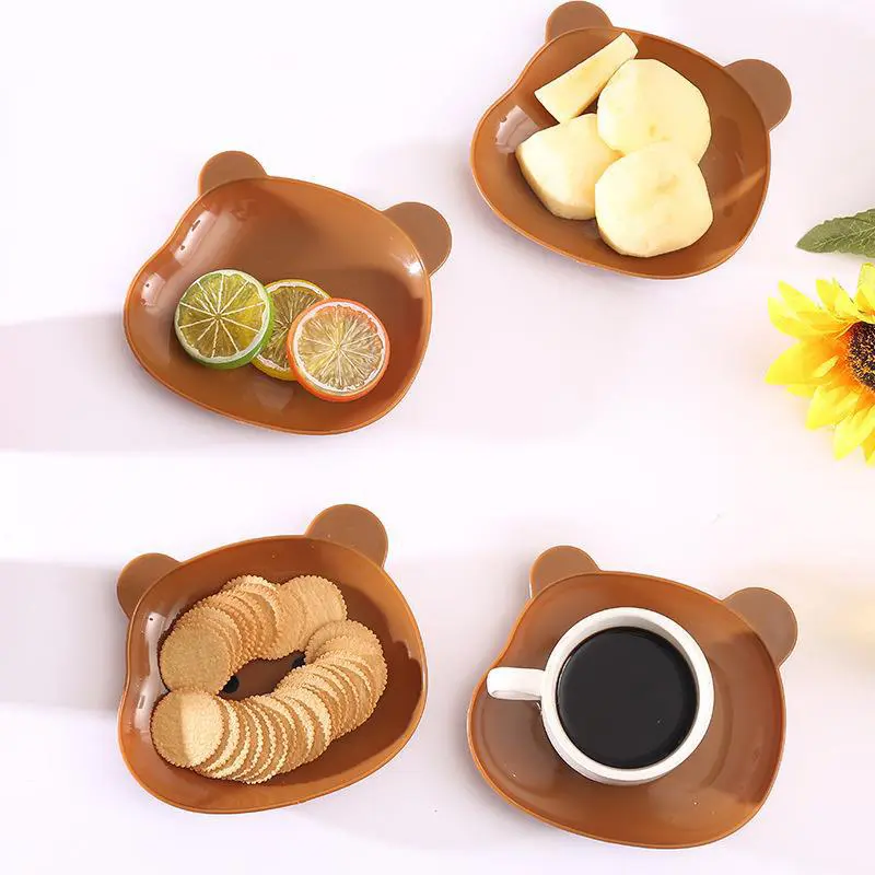 1 Pc Lovely Bear Food Storage Tray Dried Fruit Snack Plate Appetizer Serving Platter For Party Candy Pastry Nuts Dish