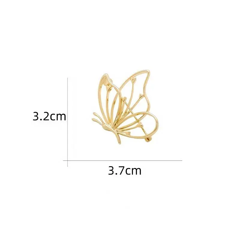 Cute Metal Butterfly Brooches For Women Elegant Hollow Out Smooth Butterfly Pin Fine Design Easy-match Party Office Brooch Pins