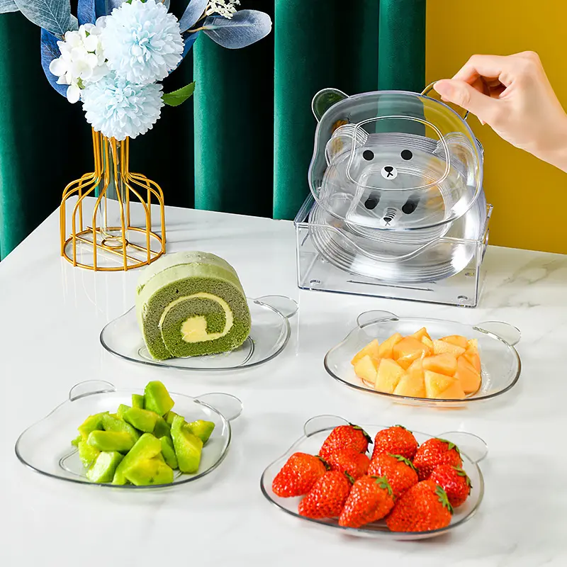 1 Pc Lovely Bear Food Storage Tray Dried Fruit Snack Plate Appetizer Serving Platter For Party Candy Pastry Nuts Dish