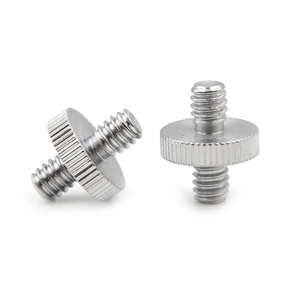 1/4" Male to Threaded Metal Adapter 1/4 Inch Double Screw Supports Tripod Stand Camera Accessories
