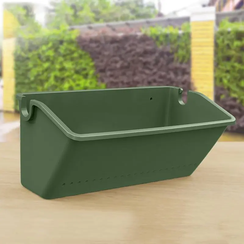 1pc Home Garden Plant Pot DIY Wall Flower Pot Container Wall Hanging Vertical Green Plastic Planting Box