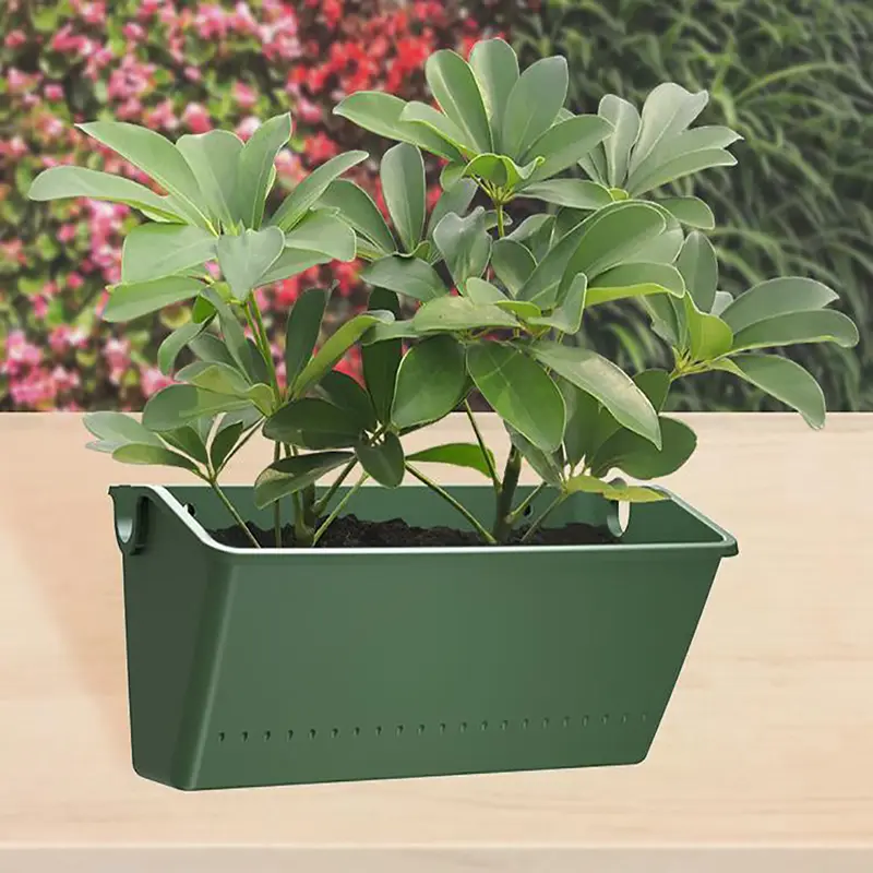 1pc Home Garden Plant Pot DIY Wall Flower Pot Container Wall Hanging Vertical Green Plastic Planting Box