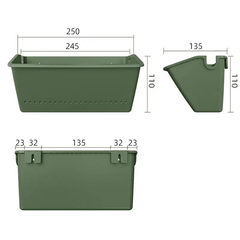 1pc Home Garden Plant Pot DIY Wall Flower Pot Container Wall Hanging Vertical Green Plastic Planting Box