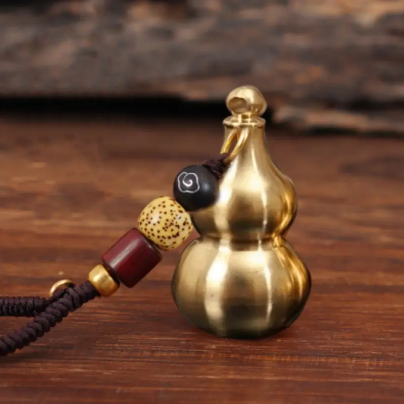 Chinese Fengshui Small Bronze Bottle Gourd Calabash Cucurbit Pendant