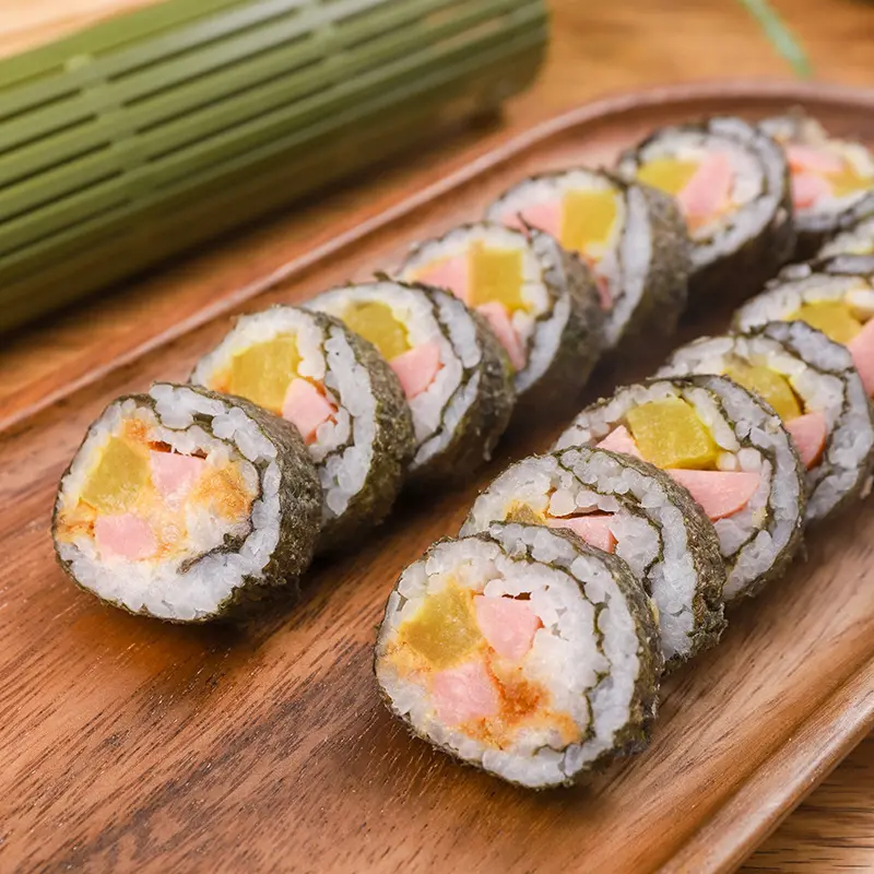 Green Sushi Rolling Curtain PP Plastic Bamboo Mats Korean Seaweed Nori Wrap Roll Moulds