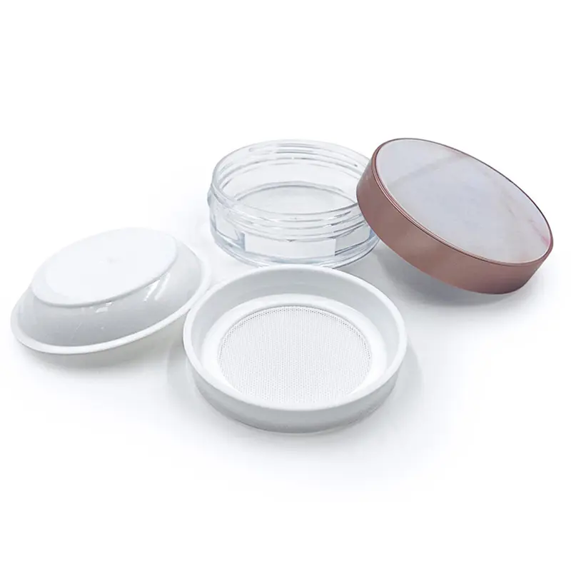 Portable Plastic Powder Box Empty Loose Container With Sieve Cosmetic Sifter Jar Travel Makeup