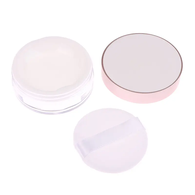 Portable Plastic Powder Box Empty Loose Container With Sieve Cosmetic Sifter Jar Travel Makeup