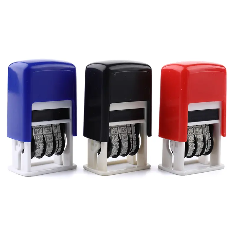 1Pc Stamping Mud Set DIY Handle Account Date Stamps Mini Self-Inking Stamps For Office Escolar Supplies Emboss
