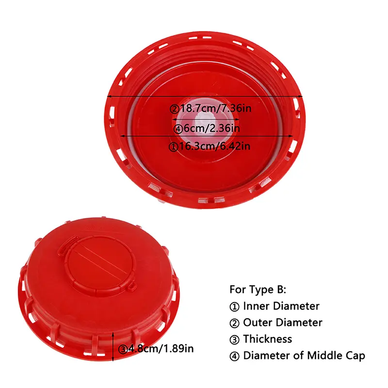 Red IBC Lid Water Liquid Storage Tank Fitting Plastic Cover Cap Adaptor