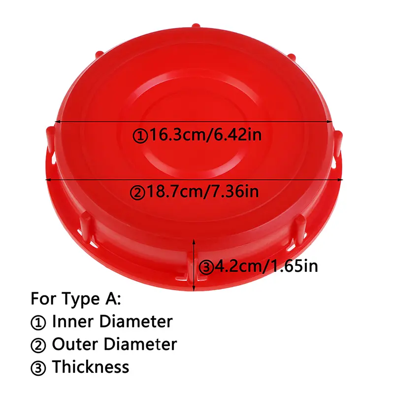 Red IBC Lid Water Liquid Storage Tank Fitting Plastic Cover Cap Adaptor