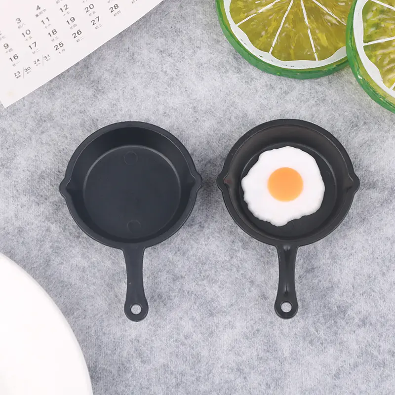 1pc 1:12 Dollhouse Miniature Plastic Frying Egg Pans for Dolls House Cooking Ware Play Kitchen Toy Accessories