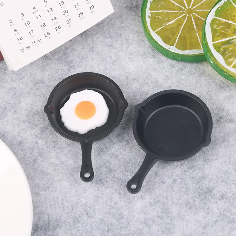 1pc 1:12 Dollhouse Miniature Plastic Frying Egg Pans for Dolls House Cooking Ware Play Kitchen Toy Accessories
