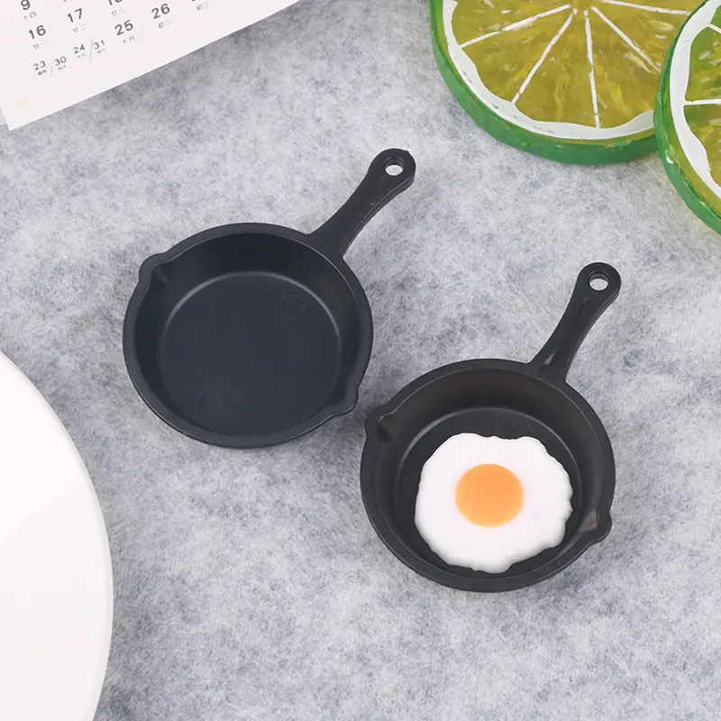 1pc 1:12 Dollhouse Miniature Plastic Frying Egg Pans for Dolls House Cooking Ware Play Kitchen Toy Accessories