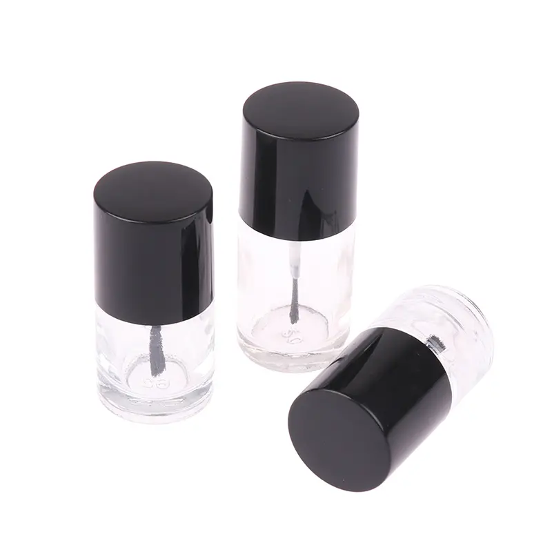 5/10/15ml Transparent Empty Nail Polish Glass Bottle Cosmetic Container Refill With Lid Brush