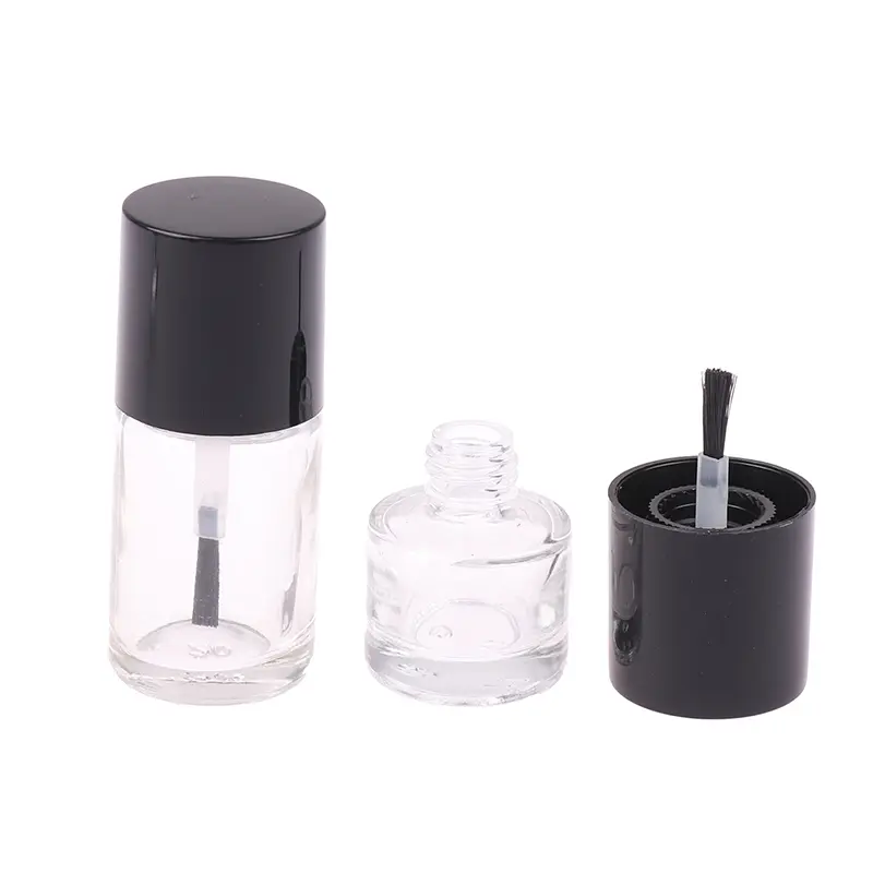 5/10/15ml Transparent Empty Nail Polish Glass Bottle Cosmetic Container Refill With Lid Brush
