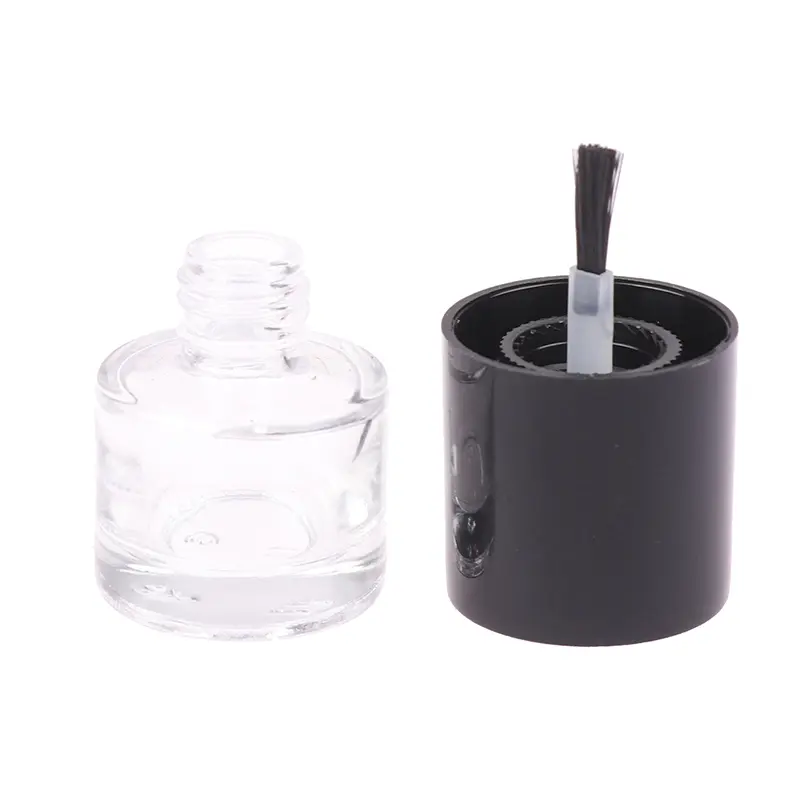 5/10/15ml Transparent Empty Nail Polish Glass Bottle Cosmetic Container Refill With Lid Brush