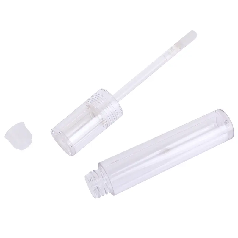 1PC 5ml Empty Transparent Lipgloss Containers Tubes Round Clear Cosmetic Tube Packaging Lip Gloss With Wand