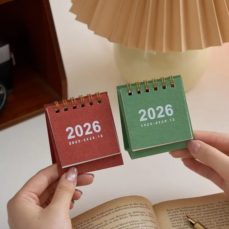 1Pc Desktop 2026 Calendar Mini Paper Flip Weekly Calendar Creative Coil Calendar Planner For Daily Schedule Planning