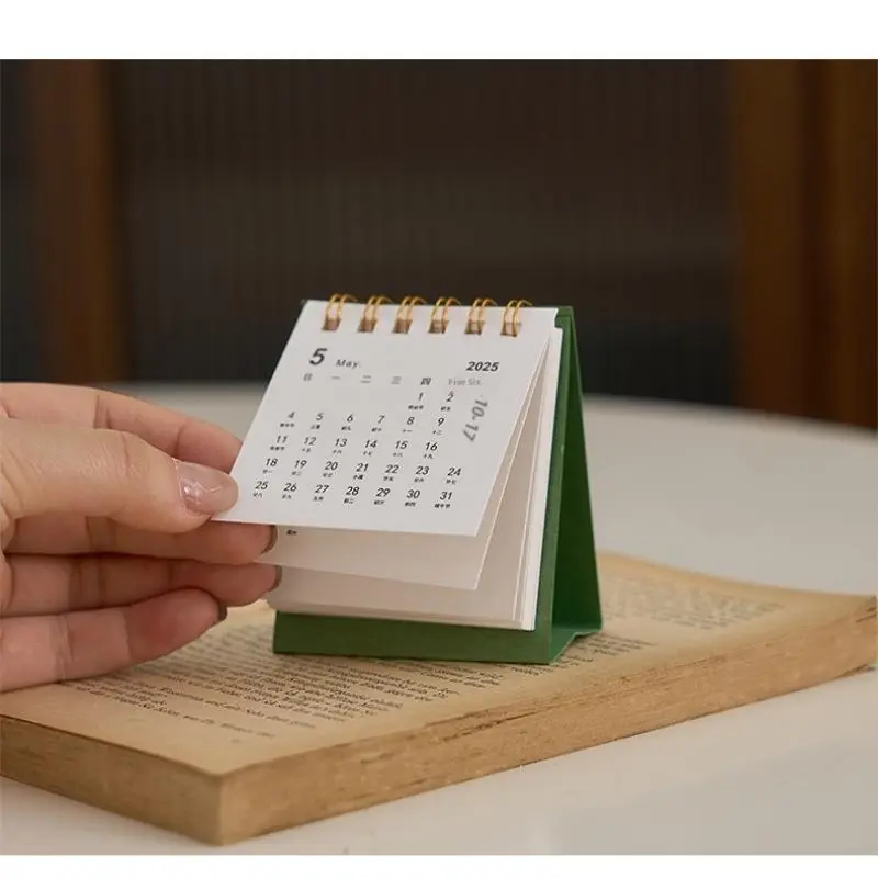 1Pc Desktop 2026 Calendar Mini Paper Flip Weekly Calendar Creative Coil Calendar Planner For Daily Schedule Planning