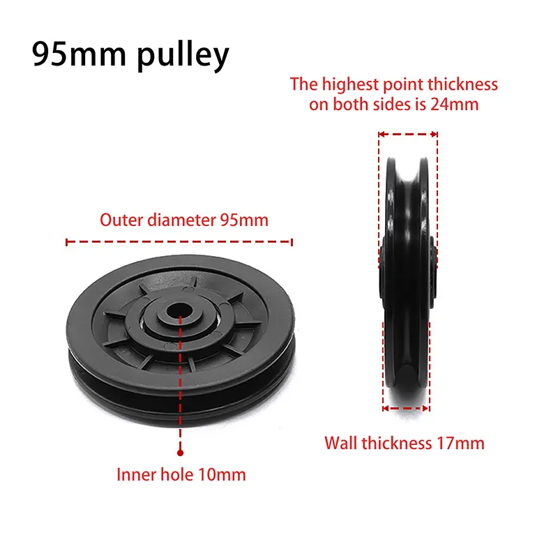 1Pc Bearing Pulley for Fitness Equipment Parts Pulley Wheel Round Black Wheel Cable Gym Fitness Equipment Machine Accessories