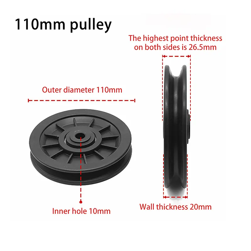 1Pc Bearing Pulley for Fitness Equipment Parts Pulley Wheel Round Black Wheel Cable Gym Fitness Equipment Machine Accessories