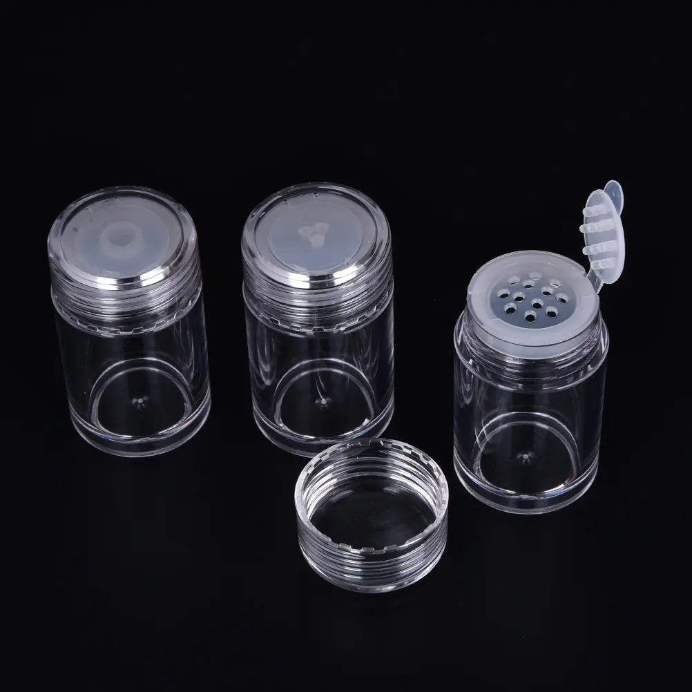 10ml Refillable Nail Glitter Powder Container With 1/3/12 Holes Clear Plastic Loose Bottle Eye Shadow