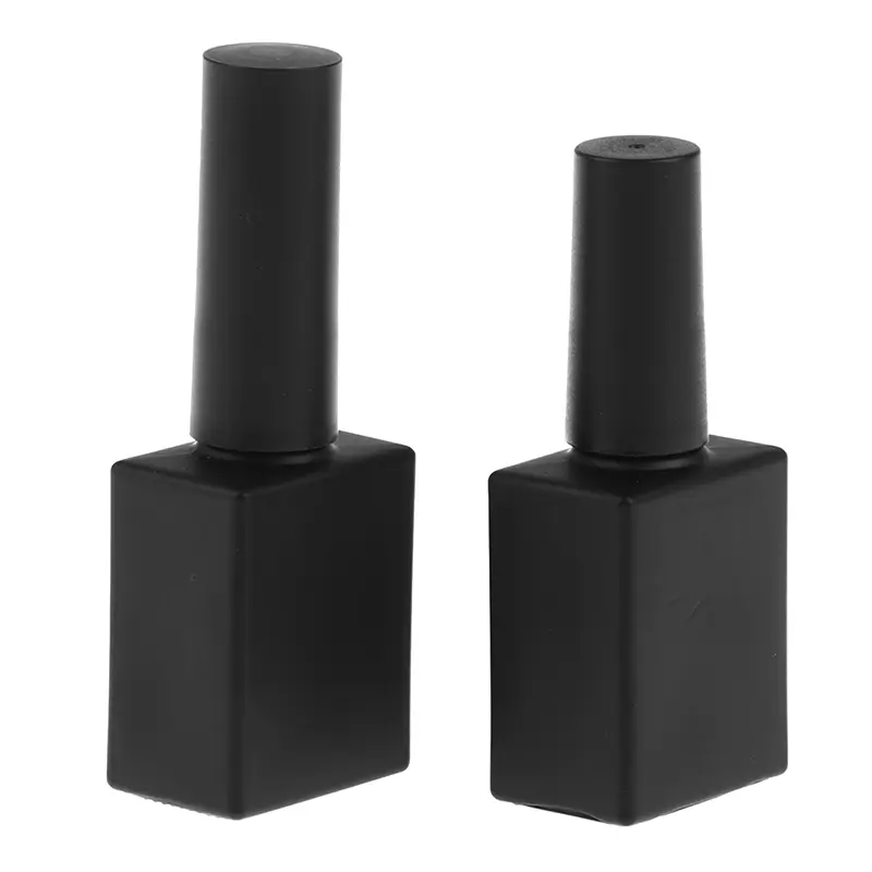 15ml Black Nail Polishing Bottle Gel Empty with Brush Glass Blending Touch-up Container