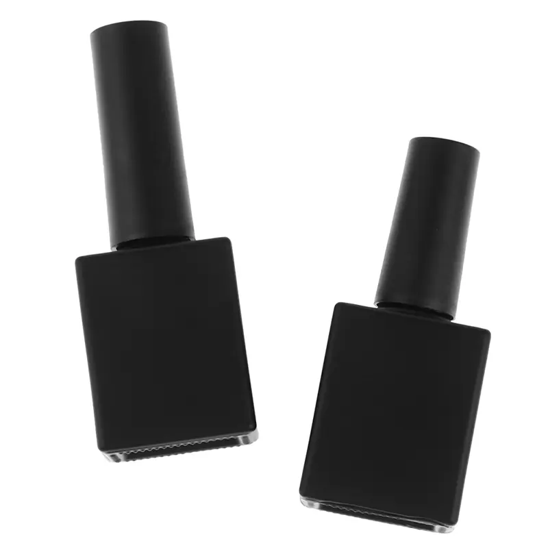 15ml Black Nail Polishing Bottle Gel Empty with Brush Glass Blending Touch-up Container