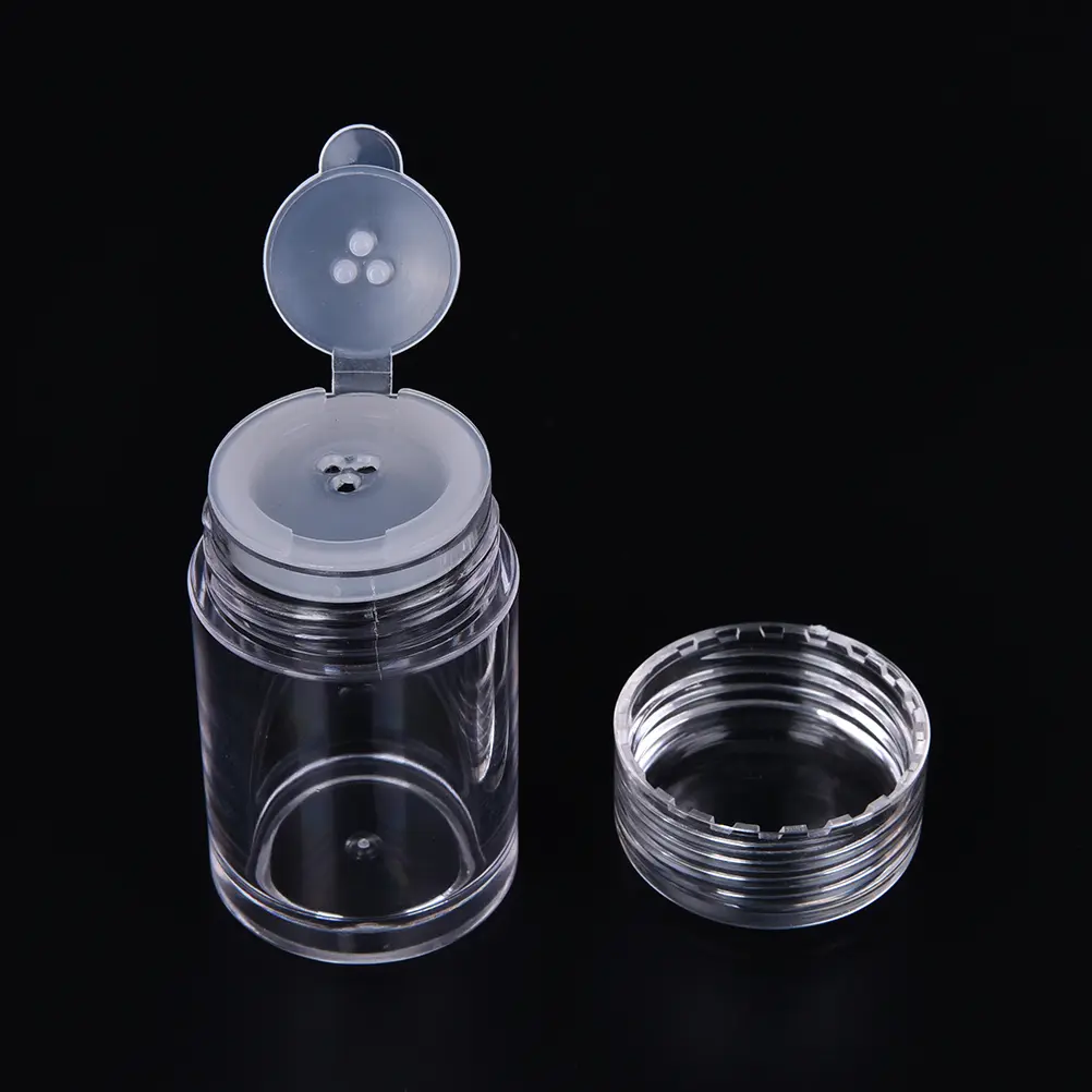 10ml Refillable Nail Glitter Powder Container With 1/3/12 Holes Clear Plastic Loose Bottle Eye Shadow