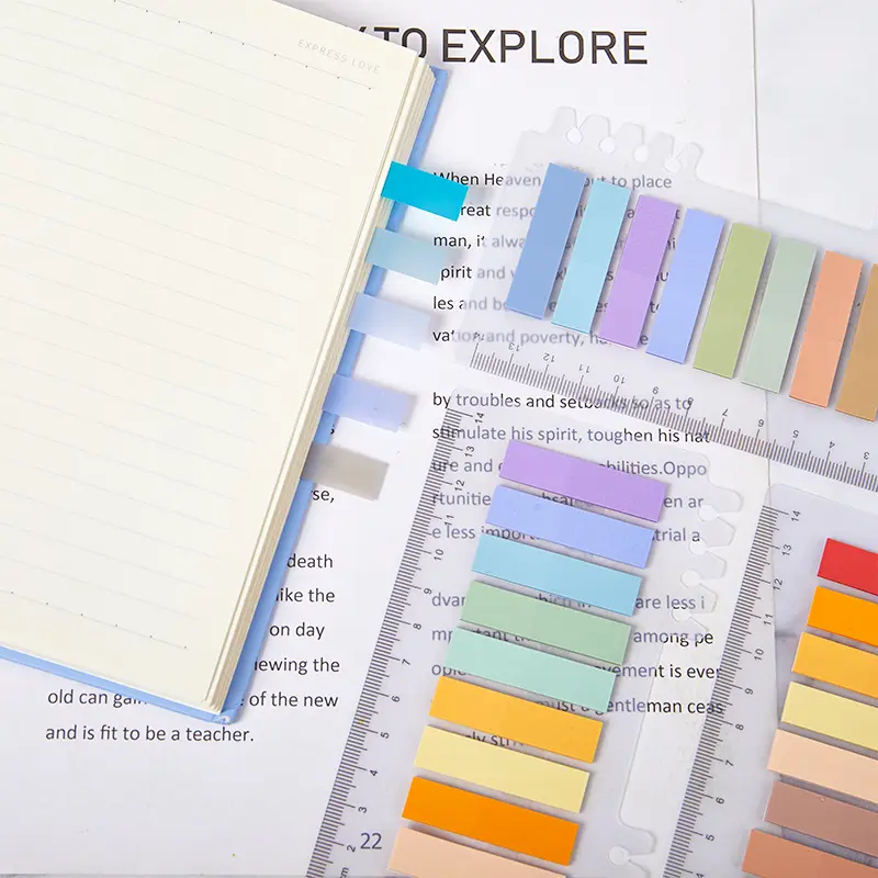 200 Sheets Morandi Color Sticky Notes Page Markers Memo Pad Stickers Cute Index Tabs Notepad Office School Supplies