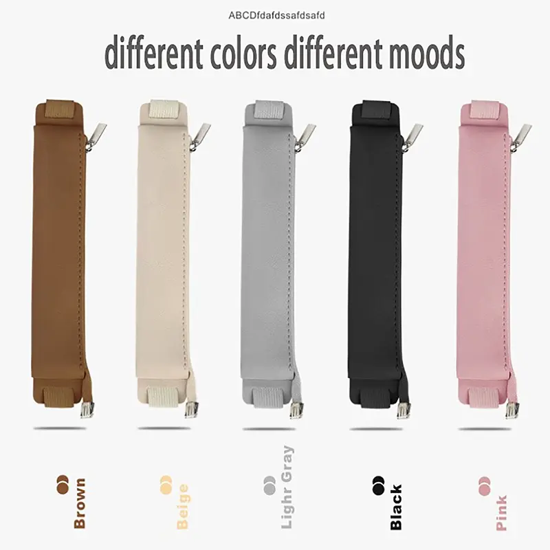 1PC PU Leather Elastic Buckle Pencil Case Book Notebook Pen Clip Portable Lightweight Holder Office School Accessories