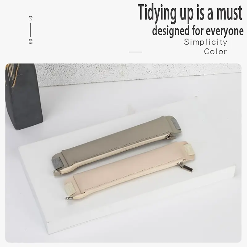 1PC PU Leather Elastic Buckle Pencil Case Book Notebook Pen Clip Portable Lightweight Holder Office School Accessories